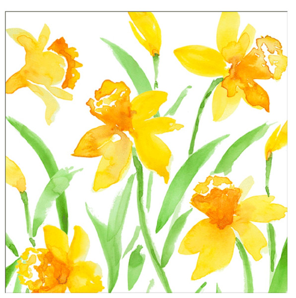 Caspari Paper Beverage Napkins, Spring Herald - 2 Packs (18980C)