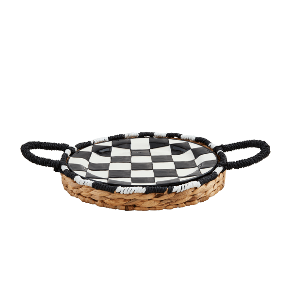 Mud Pie Woven Platter Set, Checkered (40700813)