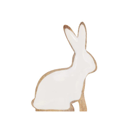 Boston International White Wood Bunny Tray, Small (MGB25080)