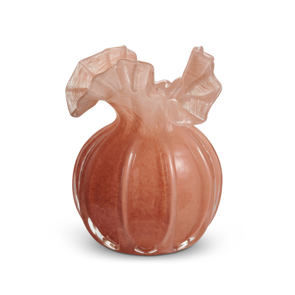 Raz Imports Vase, Salmon Ruffle - 6.5" (4670414)