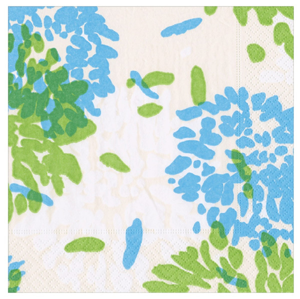 Caspari Paper Luncheon Napkins, Chrysanthemum Turquoise/Lime - 2 Packs (19010L)