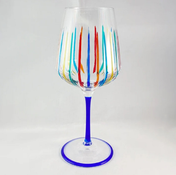 Gage Venetian Timeless Wine Glass, Blue Stem (VA721BLUE)