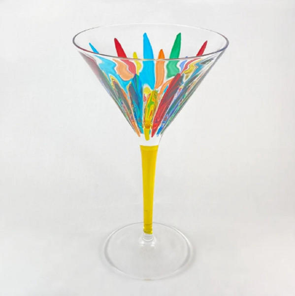 Gage Incanto Martini Glass, Yellow Stem (VA526YELLOW)