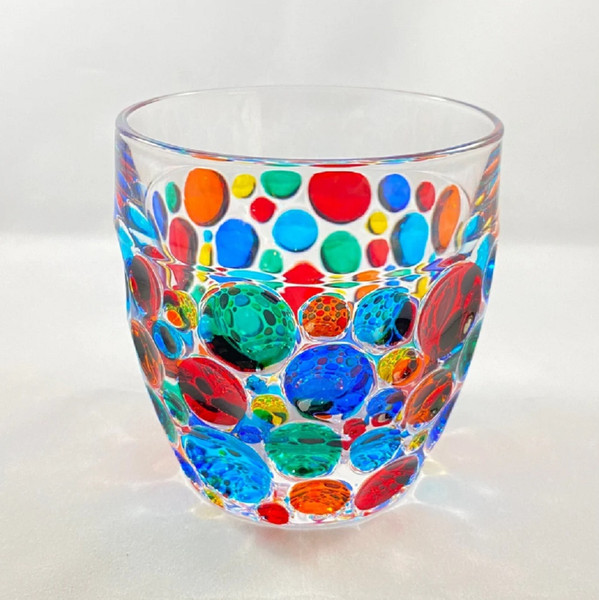 Gage Kaleidoscope Murano Double Old Fashioned Glass, Multi-color (VA600ARC)