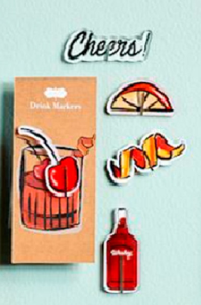 Mud Pie Acrylic Drink Markers-Old Fashion, 5 Assortment (48600216O)