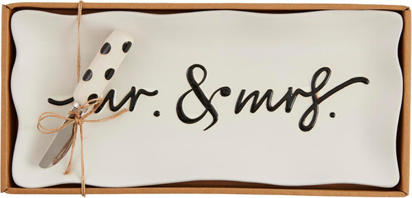 Mud Pie Mr. And Mrs. Hostess Tray Set (40700765)
