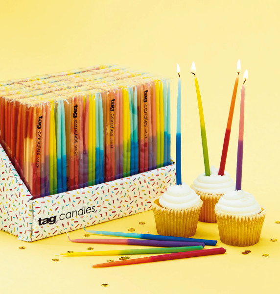 TAG Taper Candles, Two-Tone - Assortment of 24 (G21086)