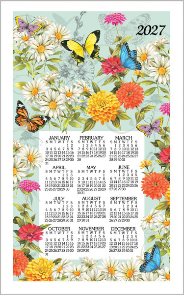 Kay Dee Calendar Towel, Butterfly Garden - 2027 (F3576)