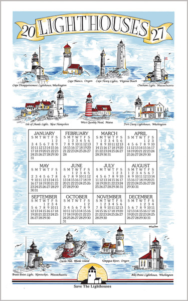 Kay Dee Calendar Towel, Lighthouses - 2027 (F3574)