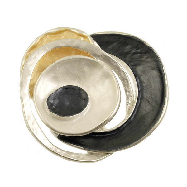 Origin Magnetic Layered Brooch -  Grey Gold Combination (1263-7)
