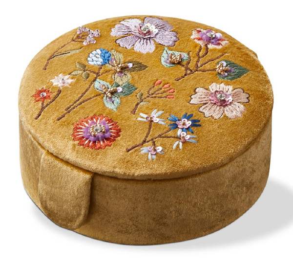 TAG Floral Embroidered Round Box (G22049)