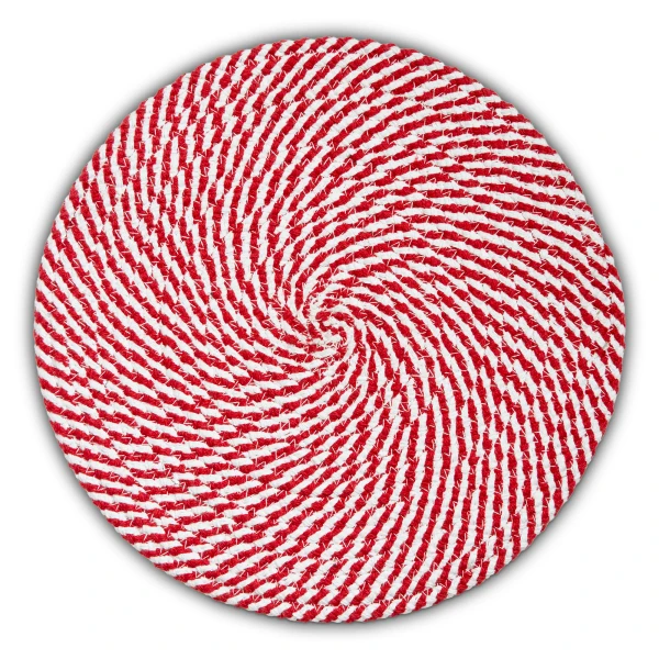 TAG Round Braided Placemat, Holiday Cheer - Set of 4(G21861)