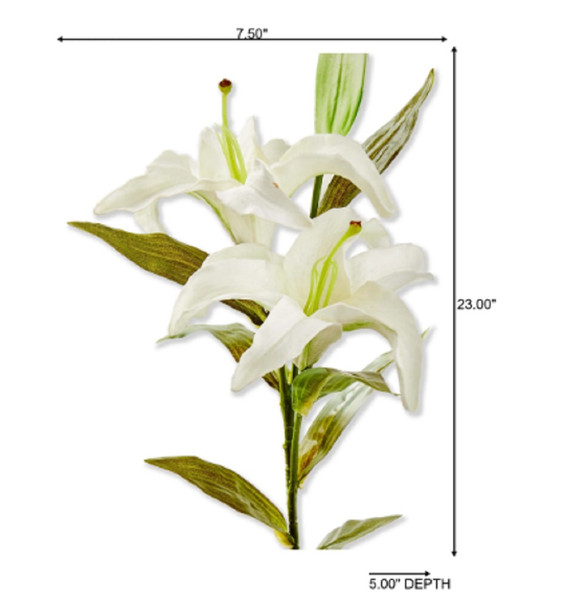 TAG Soft Touch Faux Lily Stem, White (G21041)