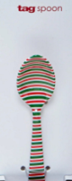 TAG Wonderful Xmas Enamel Spoon, Christmas Stripes (G22212C)