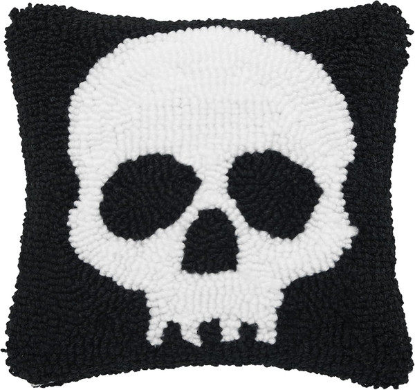 C&F Home Skull Hooked Mini Pillow 8" x 8" (C44488079)