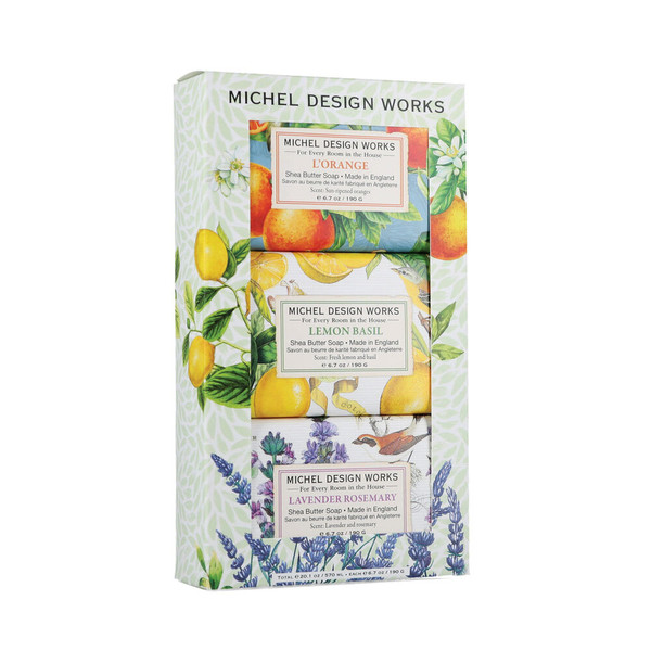 Michel Design Works Botanicals Bath Soap Bar 3-Piece Gift Set (819082)