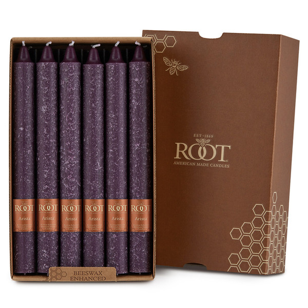 Root Timberline Arista Candles 9", Aubergine - Box of 12 (589219)
