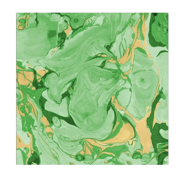 Caspari Paper Beverage Napkins, Marbled Green - 2 Packs (19360C)