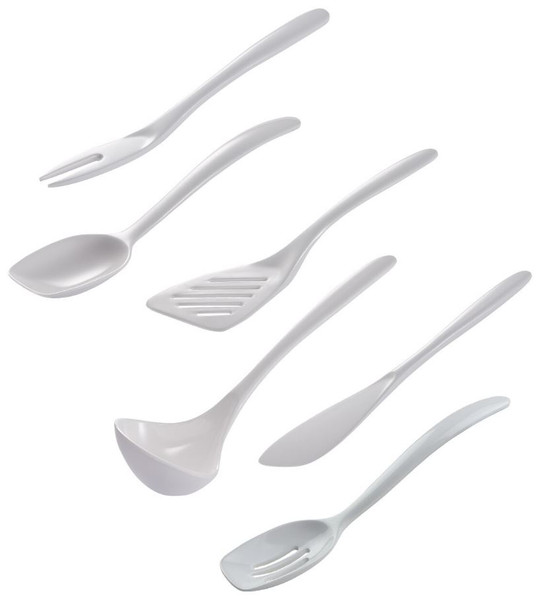 Gourmac 7.5" Melamine Mini Utensils, White - Set of 6  (3517X6WH)
