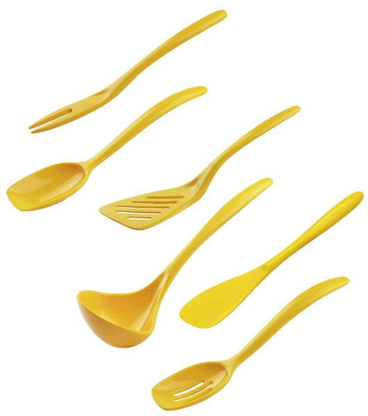 Gourmac 7.5" Melamine Mini Utensils, Yellow - Set of 6 (3517X6YL)