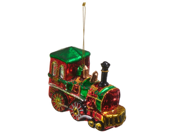 RAZ Imports 4.75" Train Ornament, Green (4512523A)