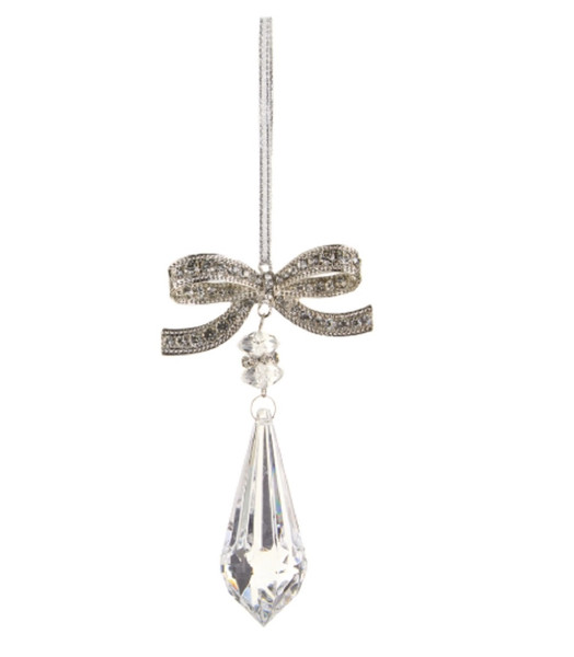 RAZ Imports 4.5" Jeweled Bow with Crystal Pointy Ornament (4616131B)