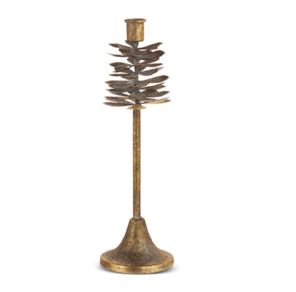 RAZ Imports 13.25" Antique Pinecone Candle Holder (4609500B)