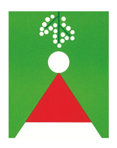 Caspari Petite Boxed Christmas Cards, Graphic Santa Hat - Box of 15 cards & envelopes (106014)