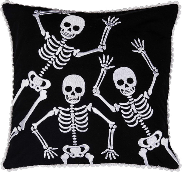 C&F Home Halloween Accent Throw Pillow, Fun Skully Dance Trio (C842982701A)