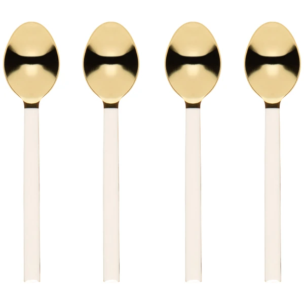 Now Designs by Danica Dessert Spoons Set of 4 - Ivory/Gold (HSV3924D)