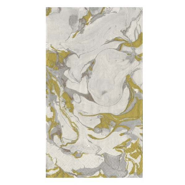 Caspari Paper Guest Towel Napkins, Marbled Quartz - 2 Packs (19363G)