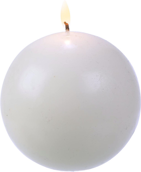Biedermann & Sons 3" Ball Candle, White (CBC80WT)