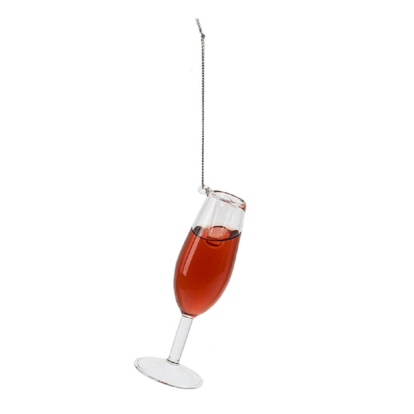 Ganz Wine Glass Ornament - Prosec Ho Ho Ho