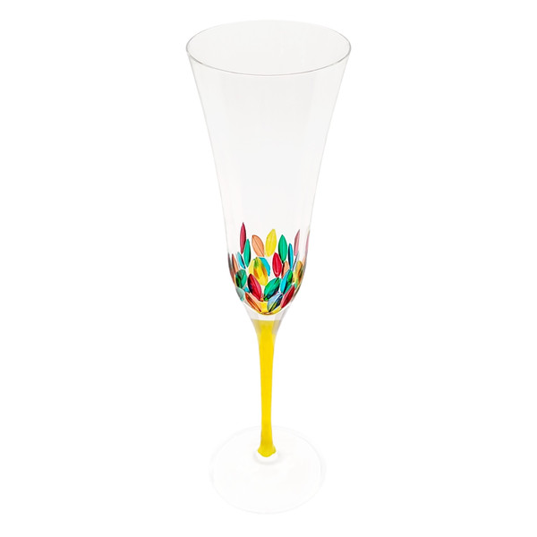 Gage Tree of Life Champagne Flute, Yellow Stem