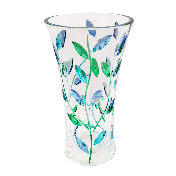 Gage 10" Tree of Life Vase, Blue/Green