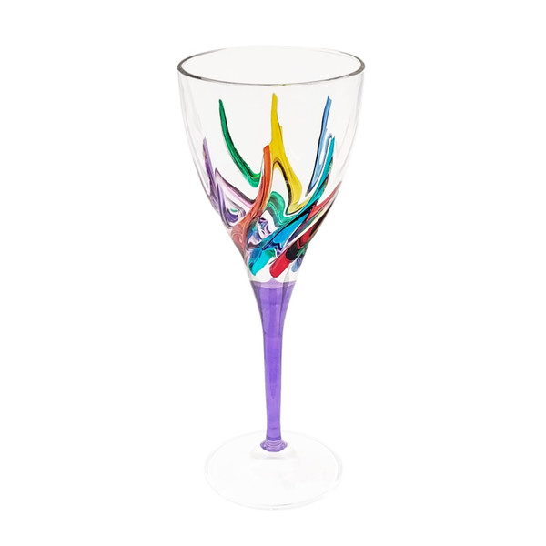 Gage Trix Wine Glass, Purple Stem