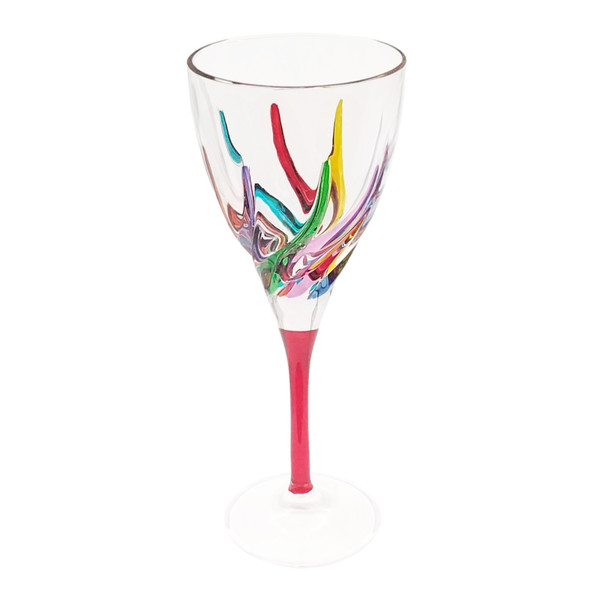 Gage Trix Wine Glass, Red Stem (VA120)