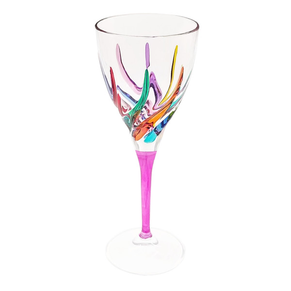 Gage Trix Wine Glass, Pink Stem