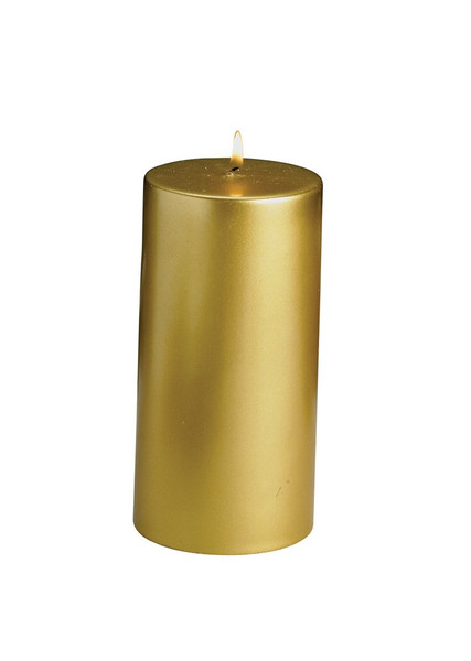 Biedermann & Sons Gold Metallic 3x6 Pillar Candle (C706G)