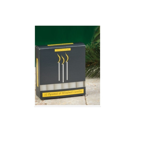Biedermann & Sons Pyramid/Windmill Candles, White - Box of 12 (C1119WT)