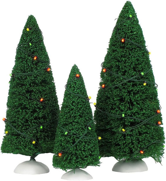 Department 56 Village Accessories - Twinkling Lit Trees, Dark Green (56.52823)