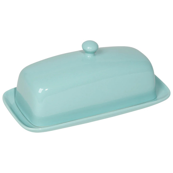 Now Designs Rectangular Butter Dish, Eggshell Blue (5037002)