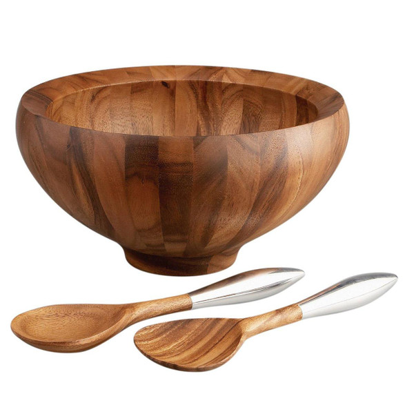 Nambe Yaro Salad Bowl with Servers (5001)