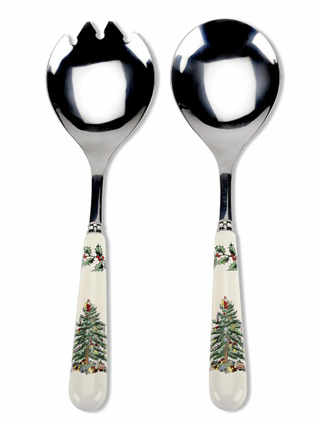 Portmeirion Spode Salad Servers, Christmas Tree, Set of 2