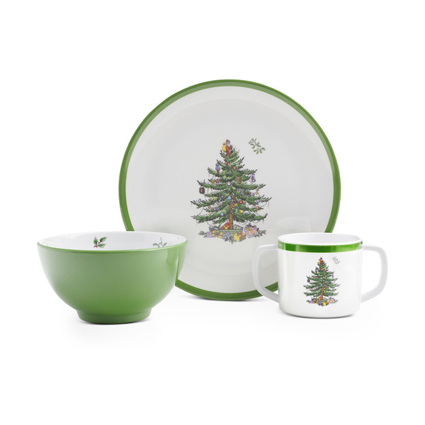 Portmeirion Spode 3-Piece Kids Dinnerware Set, Christmas Tree (1616332)