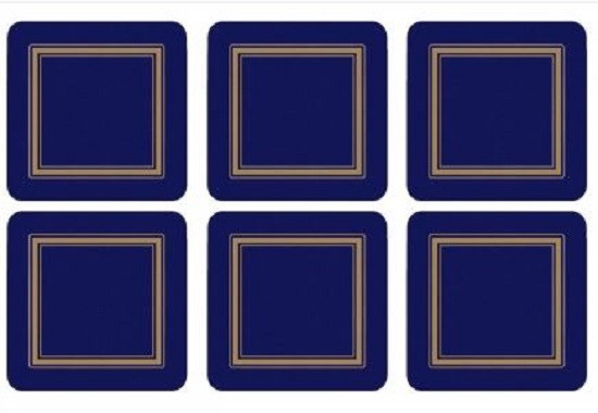 Pimpernel Coasters, Classic Midnight Blue - Set of 6
