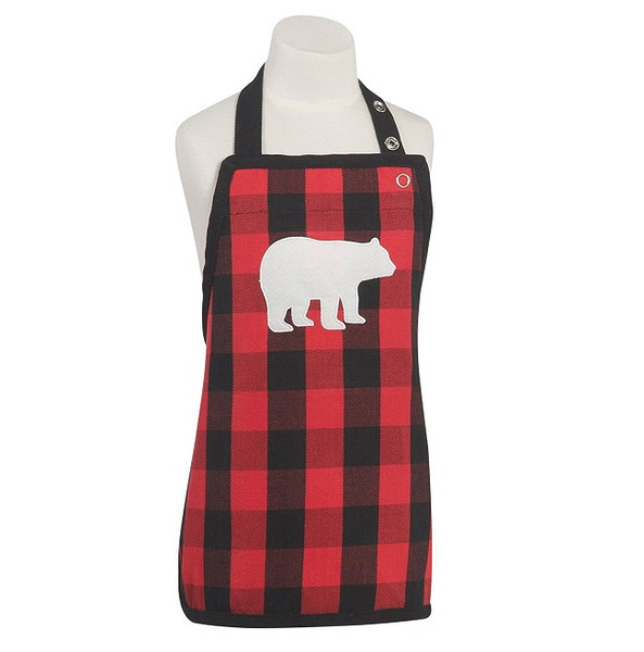 Now Designs Kid's Apron, Buffalo Check Bear (410010)