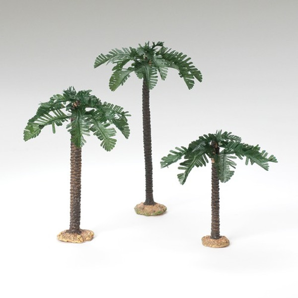Roman Fontanini Single-Trunk Palm Trees, 5" Collection - Set of 3 (56572)