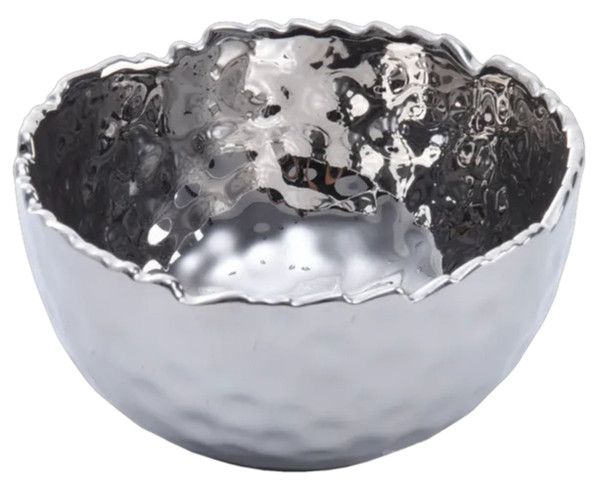 Pampa Bay Millennium Porcelain Snack Bowl, Silver (CER-2145)