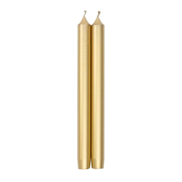 Caspari 10" Straight Taper Candles, Gold - Set of 2 (CA60.2)